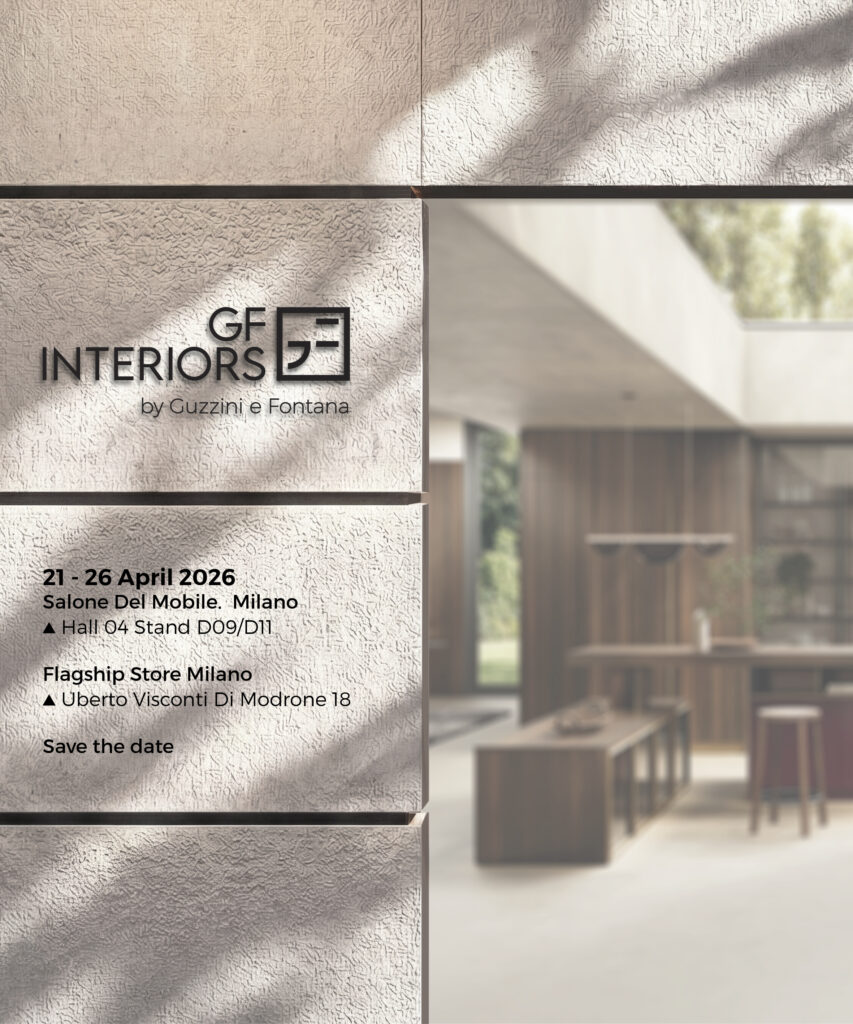 GF Interiors by Guzzini & Fontana debutta a EuroCucina 2026 con la prima collezione di cucine: design armonico e Jazz Lifestyle tra kitchen e living.